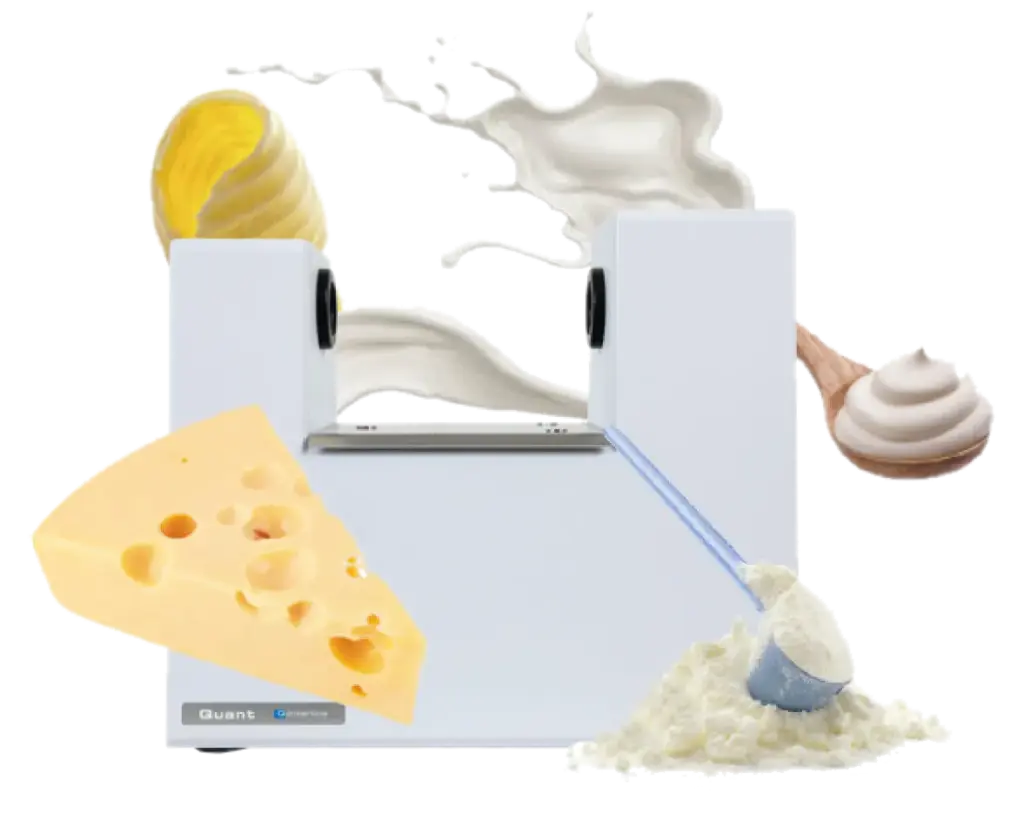 Quant analyser from Q-Interline. All sampling options for analysing your dairy products at-line