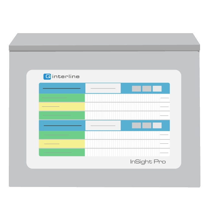 Illustration of the in-line analysis solution InSight Pro cabinet with InSightView software