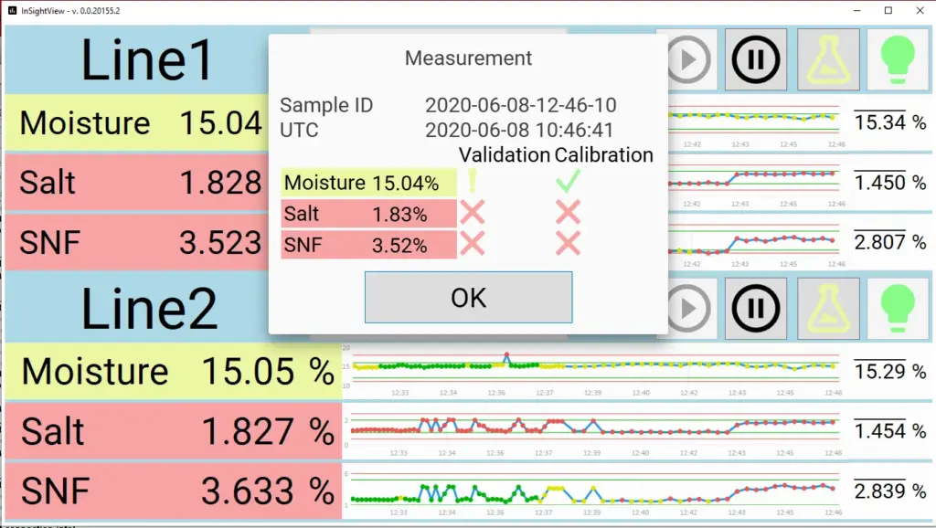 Screen shot of InSightView for InSight Pro inline analysis. Measurement. Call to action