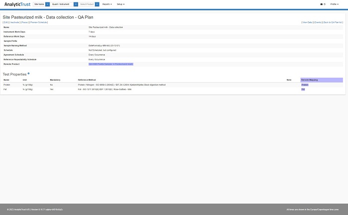 Cloud-based surveillance tool, AnalyticTrust, screenshot of QA plan